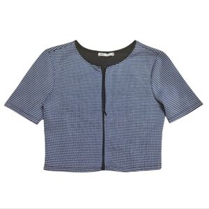 Zara Black and Blue Checkered Top - M